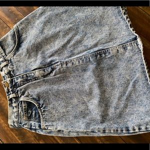 Acid wash denim skirt